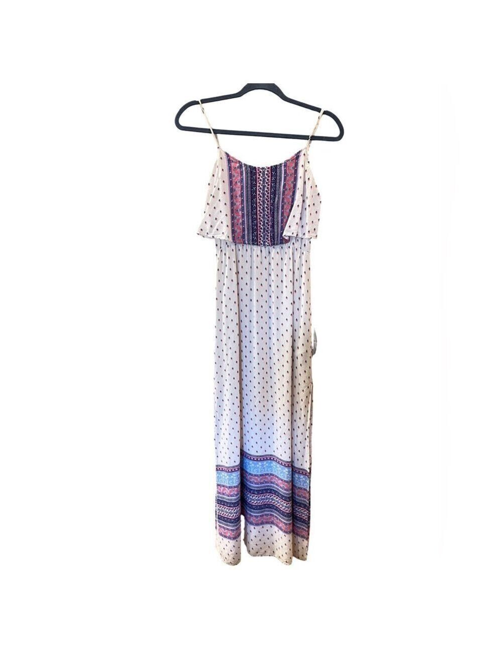 H&M Divided Women’s Summer Maxi Dress White Multicolor Bohemian Size: 4